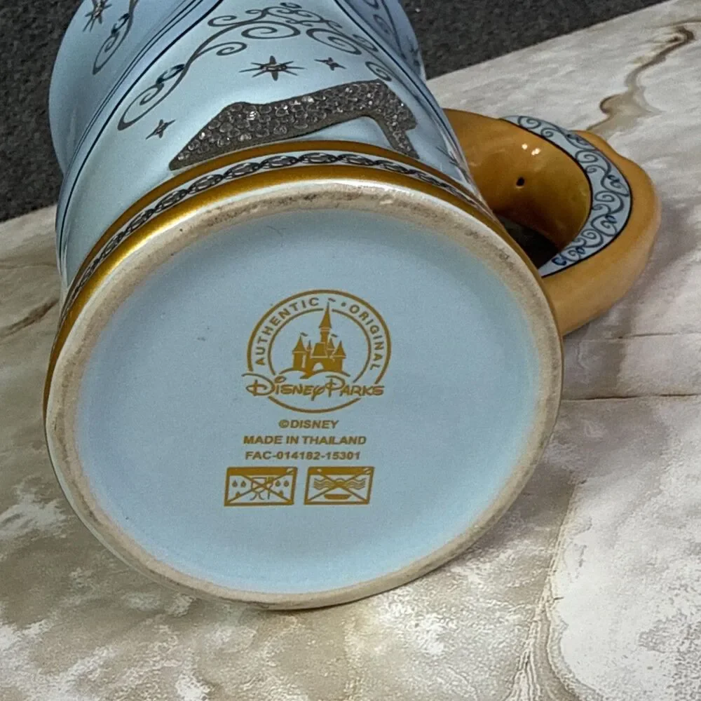Disney Parks Cinderella Mug Blue Gold Princess Disney Franchise Coffee Tea Cup - Picture 7 of 8
